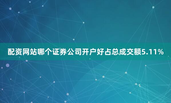 配资网站哪个证券公司开户好占总成交额5.11%