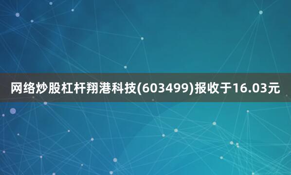 网络炒股杠杆翔港科技(603499)报收于16.03元