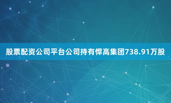 股票配资公司平台公司持有悍高集团738.91万股