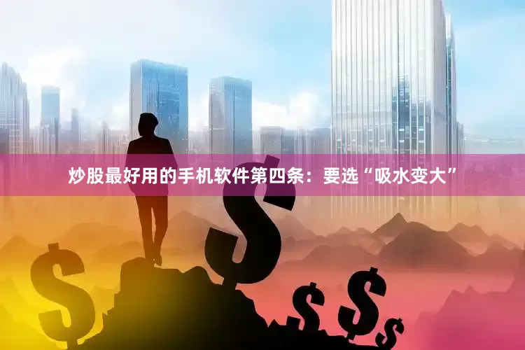 炒股最好用的手机软件第四条：要选“吸水变大”